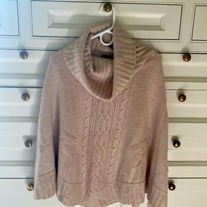 Buff cashmere poncho